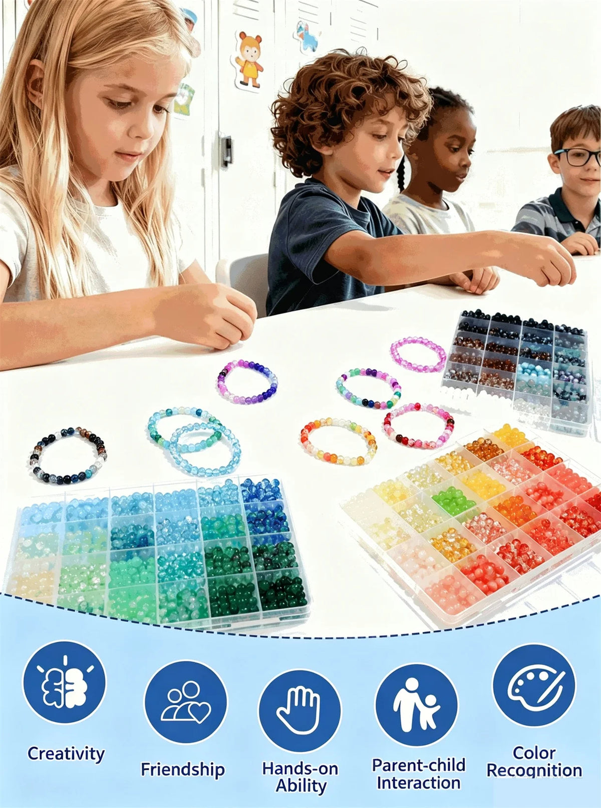 DIY Bracelet Making 6mm Glass Loose Beads Full Set Jewelry Accessories Beading Supplies for Handmade Ornament Creation