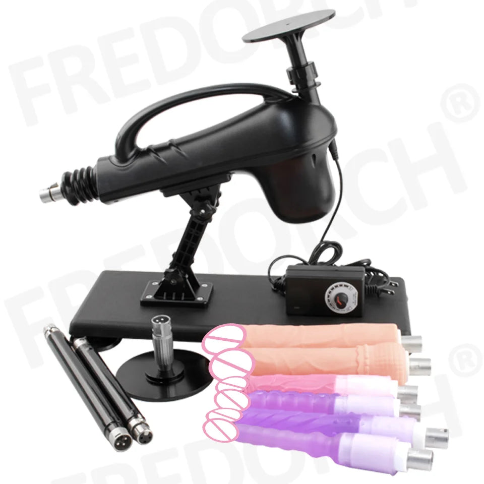 FREDORCH Sex Machines More Attachment Masturbating Pumping Sex Gun Adjustable with Dildo Couples Sex Toy Love Machine for Couple