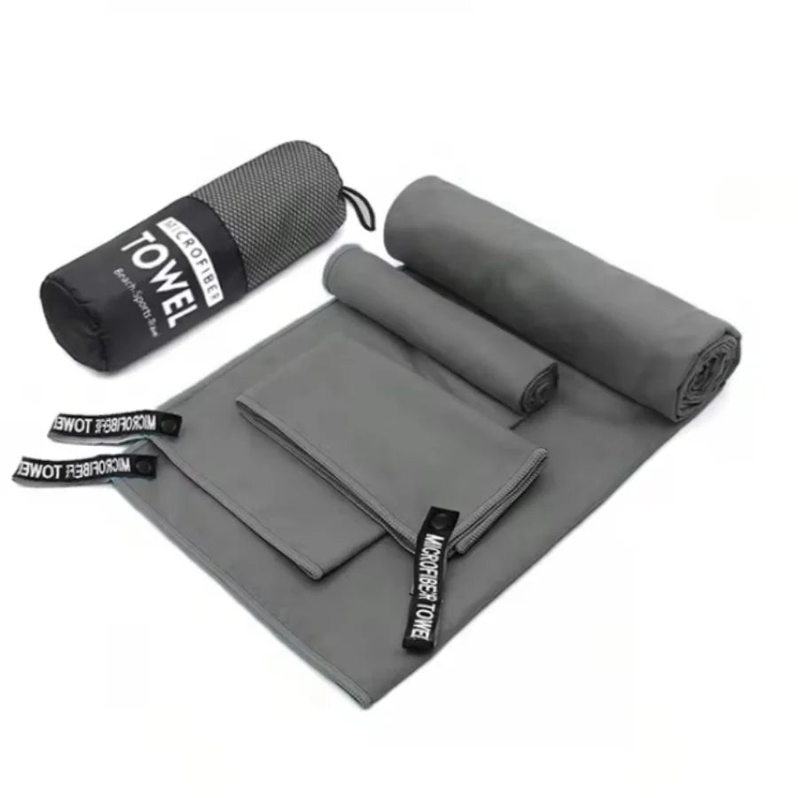 3PCS Quick Dry Beach Towel, Microfiber Travel Towel 3 Size in 1 Pack,Fast Drying Towel Set for Camping, Beach, Gym, Sports, Yoga
