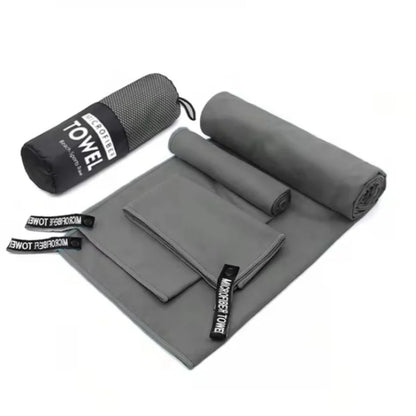 3PCS Quick Dry Beach Towel, Microfiber Travel Towel 3 Size in 1 Pack,Fast Drying Towel Set for Camping, Beach, Gym, Sports, Yoga