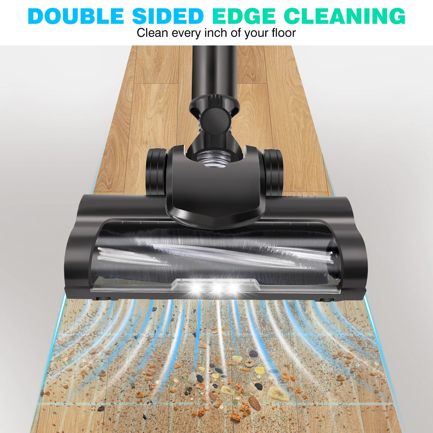 DayPlus Cordless Upright Stick Vacuum Cleaner,3 In 1 Wireles Handheld Vacuum Cleaner 130000RPM Brushless for Carpets, Hard Floor