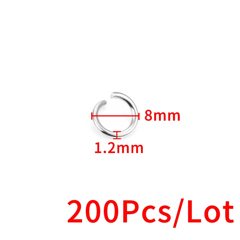 1.2mmThickness Open Jump Rings Width 6mm~12mm Stainless Steel Jewerly Making Supplies Accessorie DIY Necklace Connector Findings