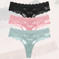 3Pcs Lace Sexy Thongs Women Low-Rise Briefs Sexy Soft Ladies Underwear Trendy Floral Underpants Female Flowery Panty Lingerie