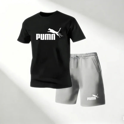 Hot Sale 2026 Men's T-Shirts Sets O-Neck Short Sleeve+Sports Shorts Quick Dry Casual Street Fashion Home Outdoor Running 2 Piece