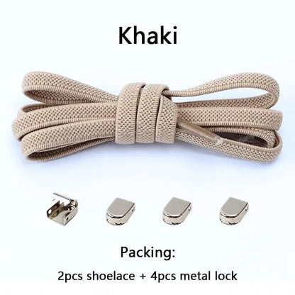 No tie Shoe laces Elastic laces Sneakers Flat Shoelaces without ties Quick Shoelace for Shoes Kids Adult One Size fits All Shoes