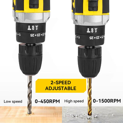 MELLWIN 25+3 Torque Electric Impact Drill 2 Speed Adjustable Cordless Electric Screwdriver Power Tool For Makita 18V Battery Pin