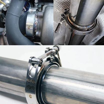 2" 2.5" 3" 3.5" 4" V-Band Clamp With Flange Male Female Fit for Exhaust System, Turbocharger, Downpipe, Muffler