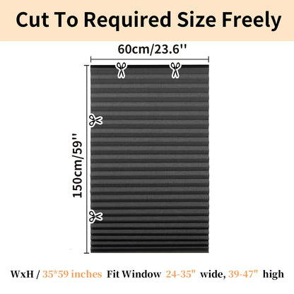 1Pc Shades Self-adhesive Half/Full Windows Nonwoven Folding Curtain Bathroom Balcony Living Room Balcony Curtains Pleated Blinds