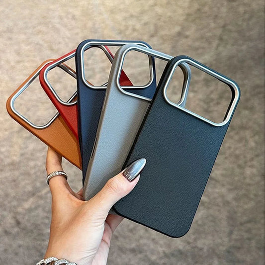 17 Case Leather Skin Soft TPU Cover for iPhone Air 16 Plus 14 12 13 15 16E 11 Pro Max Shockproof Phone Funda Capa Coque
