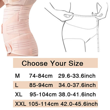 3In1 Corset Postpartum Band Pregnant Women Tummy Belly Peis Belt Wrap Waist Trainer Recovery Bandage Strap Body Shaper