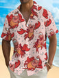 Cartoon Lobster Hawaiian Shirt Men Women Clothing Seafood Shirt Summer Holiday Shirt Short Sleeve Button Down Crawfish Shirts
