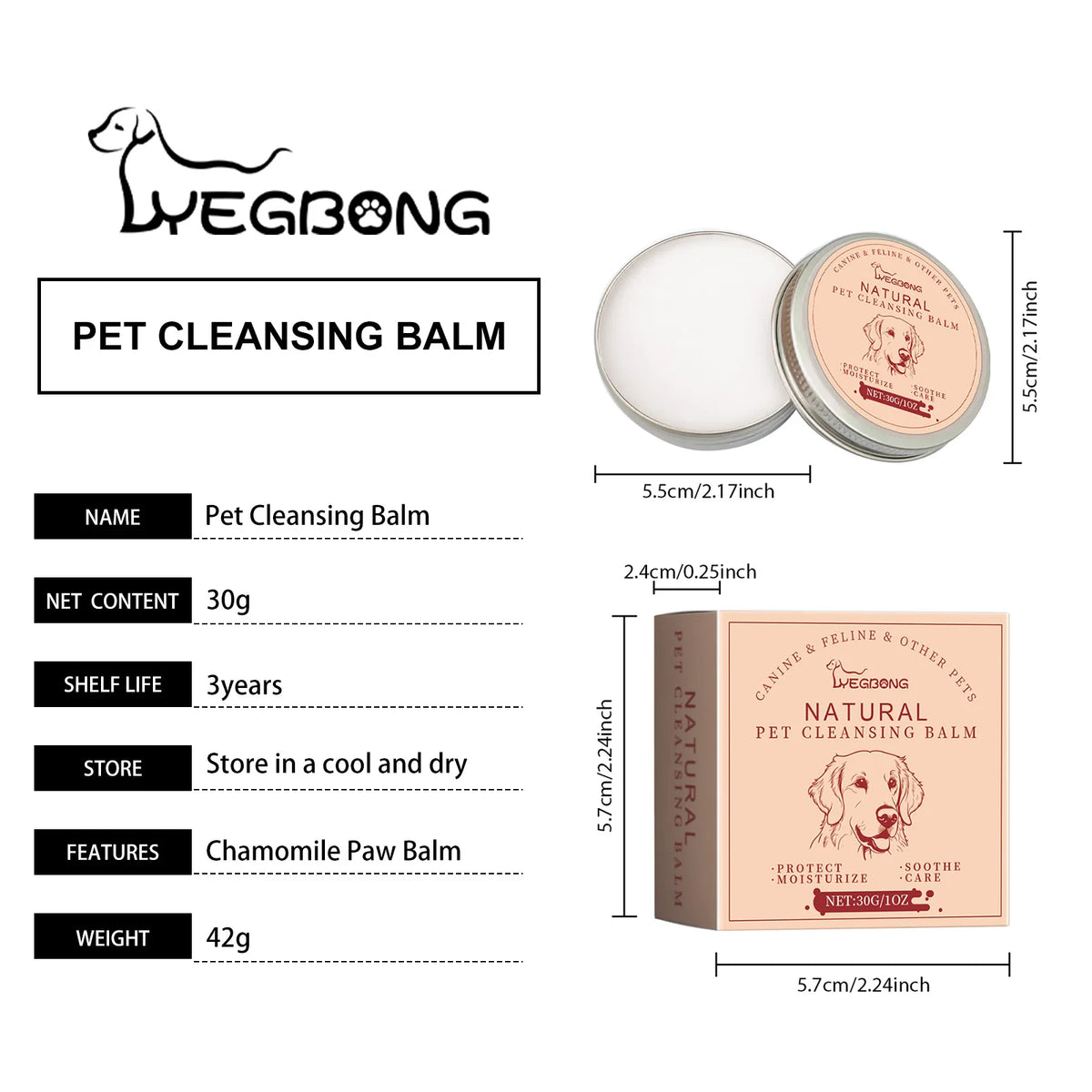 Pet Tear Stain Remover Balm Dogs Cats Eyes Wipe Cream Keep Eye Area Dry Gentle Reduce Tear Mark Cleaner for Cats Pet Eye Care
