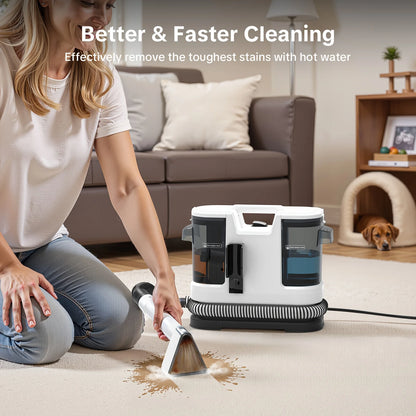 Lubluelu V8 Instant Heated Function Carpet Cleaner Machine 15Kpa Powerful Suction Hot Water Upgrade Portable Carpet Cleaning Machines for Pet Stains with Cleaning Tools & Self-Cleaning for Car/Couch/Rug/Spot