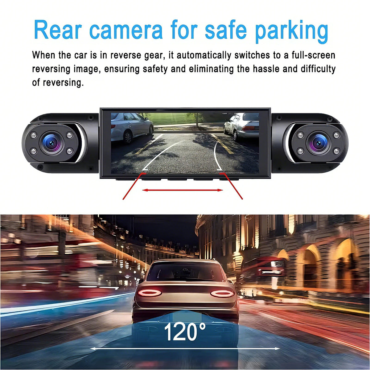 Dash Cam Vehicle DVR Video Recorder 4 Cameras for Cars Black Box Front Rear Internal Night Vision Loop Recording Dashcam Car 360