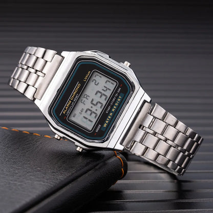 Women Men Unisex Watch Gold Silver Black Vintage LED Digital Sports Military Wristwatches Electronic Digital Present Gift Male
