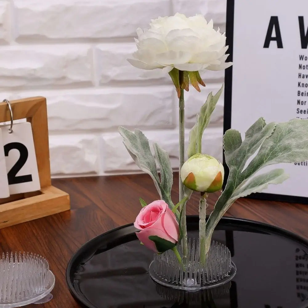 1/3Pcs Transparent Ikebana Stem Holder Waterproof Circular Arrangement Base DIY Flower Fixing Bracket for Vases Floral Design