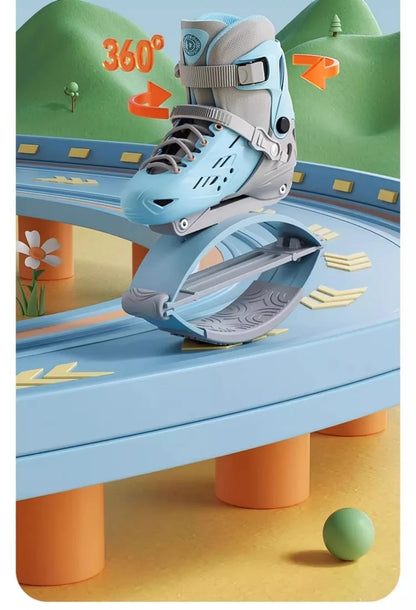 Fitness Roller Skating Kangaroo Bounce Shoes Unisex Fitness Exercise Rebound Shoes And Roller Shoes 2 In 1