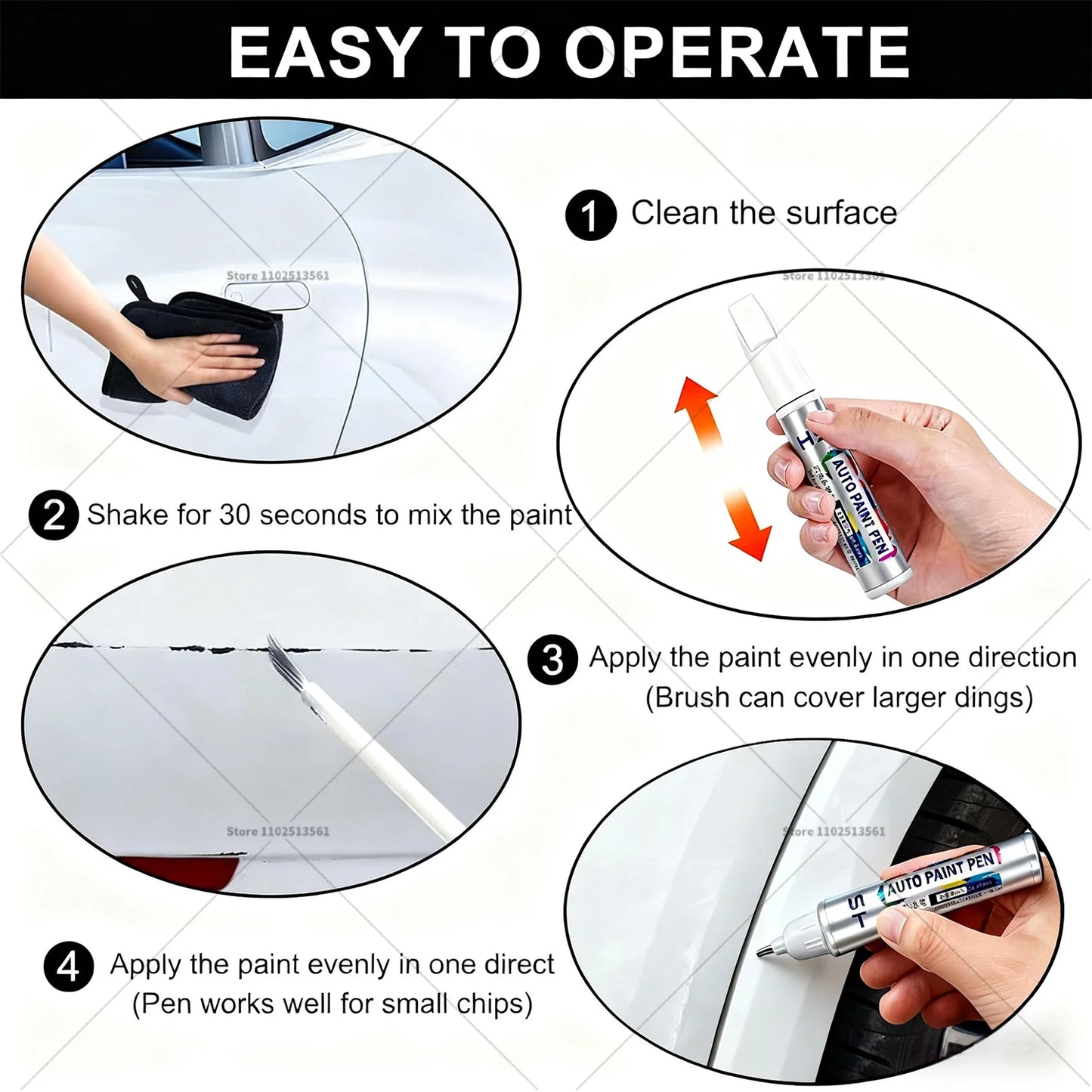 For Mazda CX3 Paint Repair Pen Touch Up Scratch Remover DIY Car Accessories White 34K Blue 42M 	41B Black 16W 38A Gold Gray 46G