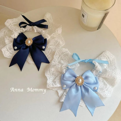Fashion Adjustable Cat Lace Bow Bib Sweet Decorative Dog Collar Adorable Dress Up Cat Scarf Pet Supplies
