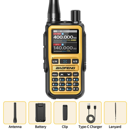 BAOFENG UV-5R Mini Walkie Talkie Full Band Bluetooth Programming Wireless Copy Frequency 2 PTT AM FM Type-C Long Range Ham Radio