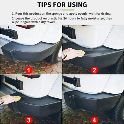 Plastic Restorer Revitalizer Plastic Leather Renovator Longlasting Coating For Car Rubbers Refurbish Clean Gloss Black Shine