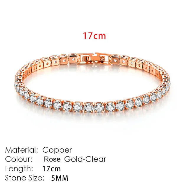 Fashion Multicolor Tennis Bracelet for Women 2.5/3/4/5mm Zirconia Charm Designer Tennis Chain Men Bracelet Wedding Jewelry KC128