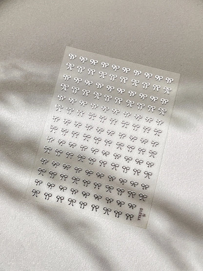 Embossed Colorful Bows Nail Art Stickers Sweet Laser Gold Silver Bowkonts Self Adhesive Nail Art Stickers Decoration Decals DIY