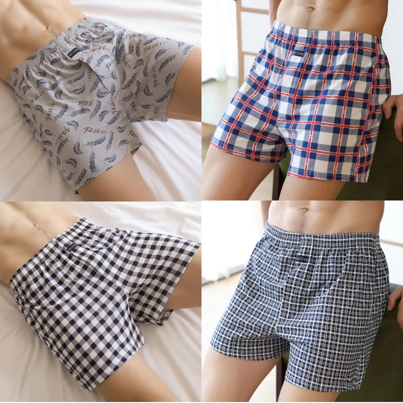 1/2/3/4PCS Plus Size M-XXXL Cotton Aro Pants Men's Underwear Flat Pants Skin Friendly Comfortable Loose Home Large Waistband