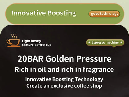 20 Bar Self-Heating Wireless Portable Espresso Maker, One-Click Automatic Extraction Mini Coffee Machine, Multi Capsule Compatible Rechargeable Travel Coffee Maker, Compact Portable Coffee Brewer for Car, Road Trip, Camping,