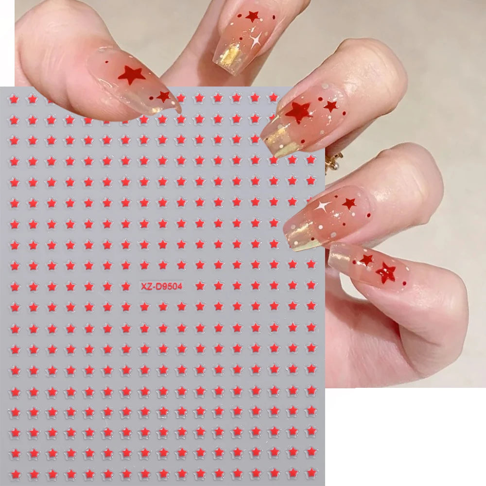 8Pcs/Set 3D Mix Colors Y2K Stars Nails Stickers 8*10cm Five-pointed Star Nail Decals Self-Adhesive Starlight DIY Nail Supplies 1