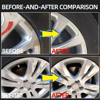 Car Wheel Rim Scratch Refurbishment Paste, Tire Rim Scratch Paint Repair Paste - Black And White Silver Aluminum Alloy Rim Profe