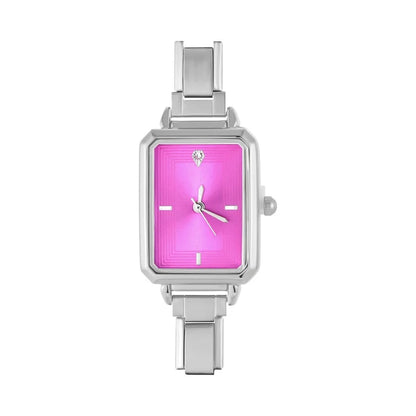 Fashion Colorful Dial Square Stainless Steel Women Watch Head Fit 9mm Bracelet For Party Friend Wife Birthday Jewelry Gifts