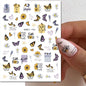 3d Nail Art Decals Elegant White RoyalBlue Roses Flowers Adhesive Sliders Nail Stickers Decoration For Nail Manicure