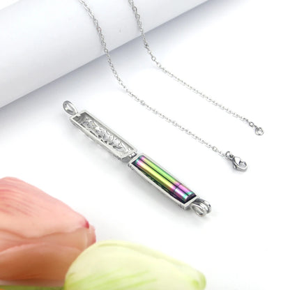 Cylinder Urn Necklace for Ashes Tree of Life Cremation Jewelry Hollow Cylinder Vial Pendant Necklace Memorail Ashes Lockets