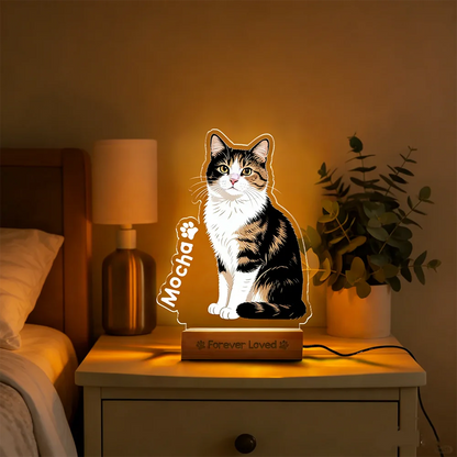 Personalized Pet Memorial Acrylic Night Light Custom Dog Cat Gift Bedroom Decoration Warm Ornament First Choice for Pet Fans