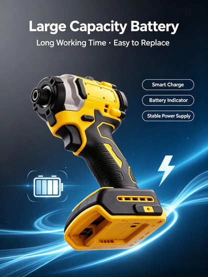 Professional Compact Brushless Impact Driver High Torque Rechargeable Power Screwdriver DIY Carpentry Construction Tool