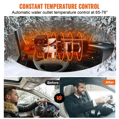 SIHAO Universal Diesel Water Pre‑Heater 10KW, 12V‑24V Dual Voltage Vehicle Fuel Heater, Heavy‑Duty Heating Device for Automobile Engine Warm‑up and Cabin Interior Heating