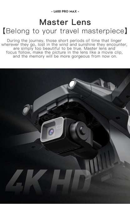 L600 PRO / L600 PRO MAX Drone 4K Professional HD Dual Cameras 3-axis Gimbal 5G WIFI Brushless Obstacle Avoidance Security Drone