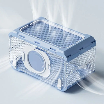 Folding Insect Observation Box Waterproof Wear Resistant Portable Hamster Cage Transparent Pet Observation Box
