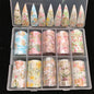 New Flower Nail Foils for Transfer Paper Stickers Floral Adhesive Fruit Nails Wraps Fish DIY Water Marble Nail Art Decorations