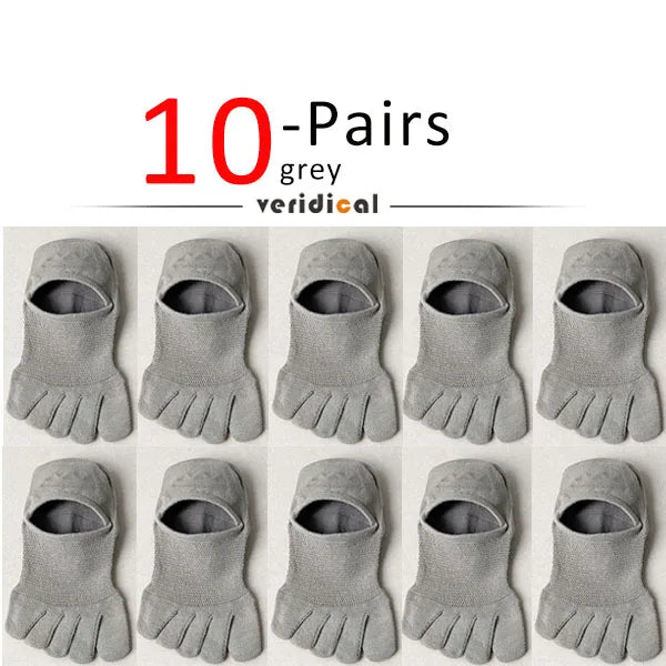 5 Pairs Invisible Toe Socks Summer Thin Cotton Mesh Shallow Mouth Soft Elastic Breathable Deodorant Cool 5 Finger Socks Sokken