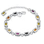 Noble Fine 925 Sterling Silver Elegant Charm Bracelets Zircon Chain Crystal Jewelry Fashion for Women Wedding Lady