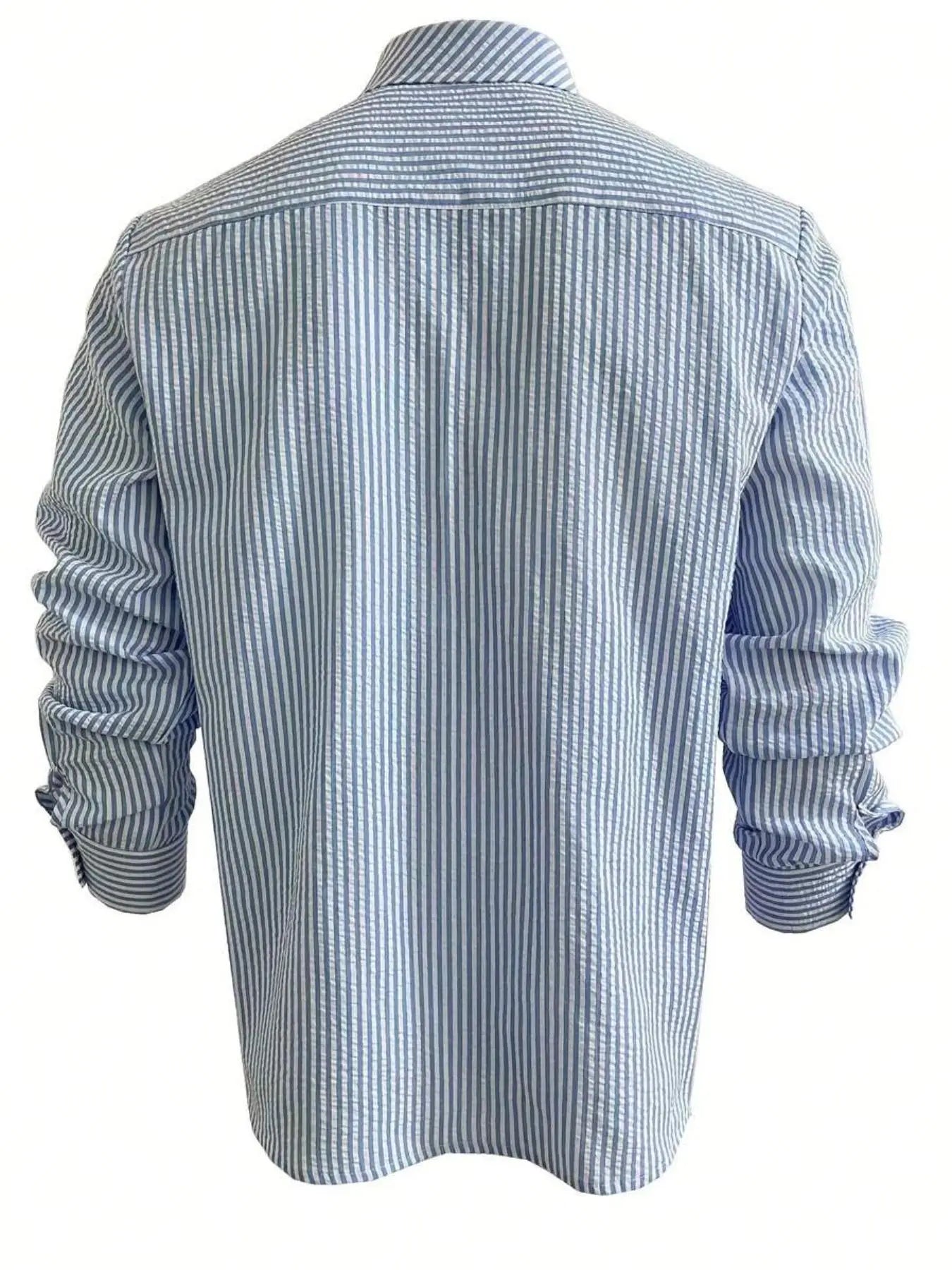 Men's Long Sleeve Striped Shirt with Loose Fit Stylish Comfortable Casual Wear for All Seasons Ideal for Outdoor Activities
