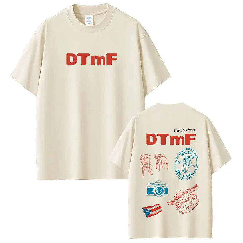 Rapper Bad Bunny T-shirt Debi Tirar Mas Fotos DTMF World Tour T Shirts Men's Women Fashion Vintage Hip Hop T-shirts Streetwear
