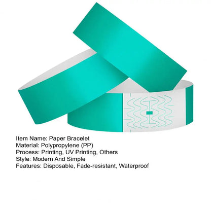 100Pcs Synthetic Paper Wristbands Disposable Waterproof Wrist Strap Event Identification Bracelets Removable Wristband Tape