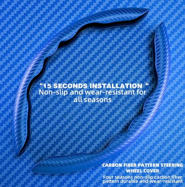 Universal Non-Slip Carbon Fiber Car Steering Cover Steering Wheel Booster Cover for Car Anti-skid Accessories