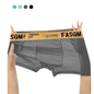 1pc Men's Ice Silk Cool Soft Comfy Boxers Briefs Men's Contrast Underwear, Mesh Breathable Comfy Stretchy Trunks