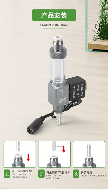 DIY Aquarium CO2 Solenoid Valve Bubble Gauge AC100-240V Fish Tank CO2 Generator Pressure Reducing Valve Equipment Supplies