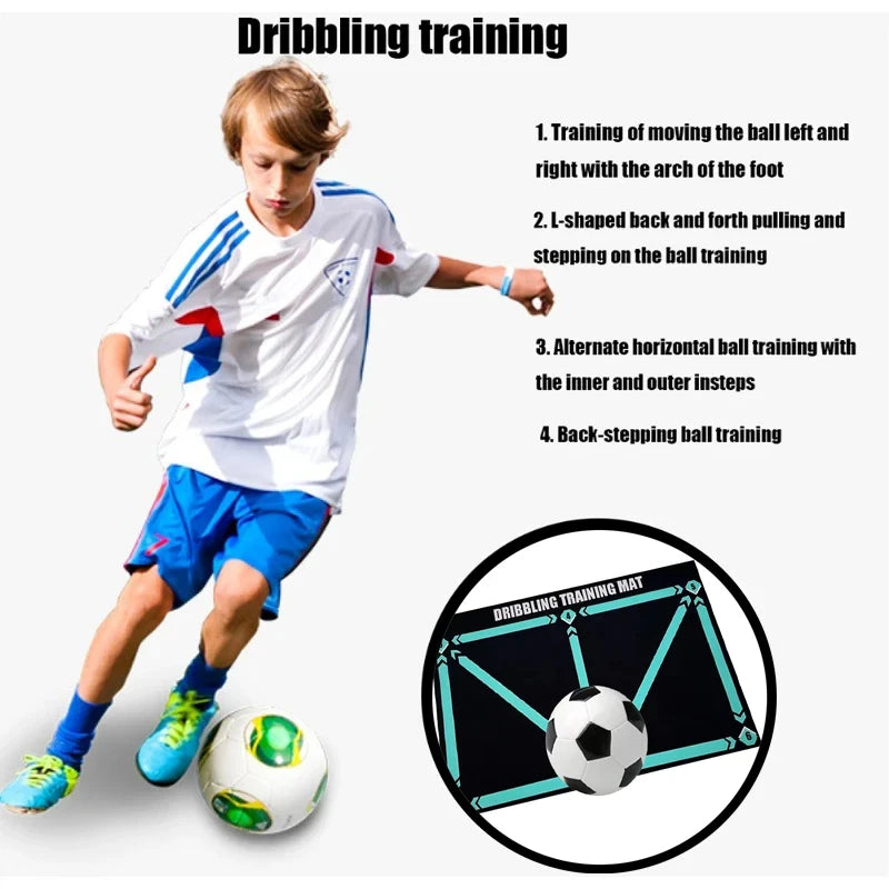 Durable non-slip football training mat Foldable carpet dribbling football training mat children's football indoor equipment