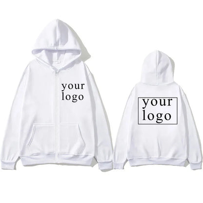 2024 New Fashion Your Own Design Brand Logo/Picture Personalized Custom Anywhere Men Women DIY Zipper cardigan hoodie